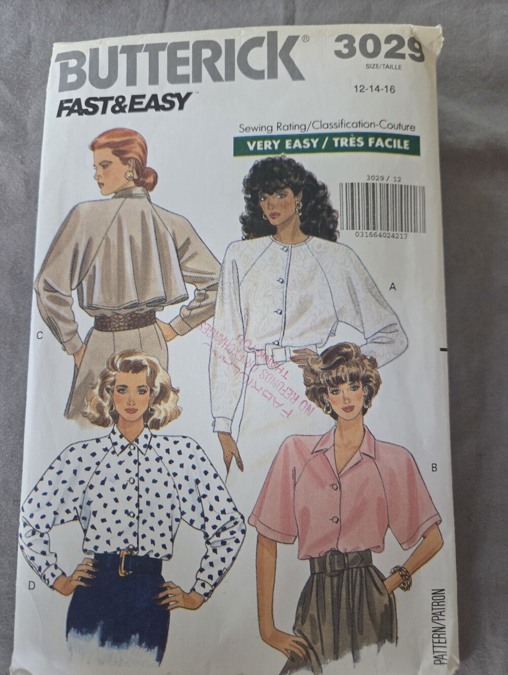 Butterick 3029 Sewing Pattern
